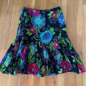 Chico's floral chiffon skirt
